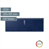Querterminbuch Mod. septant 2026 | 305×105 mm, Kunststoff, dunkelblau